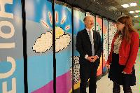 Joint HECToR Phase 3 (Cray) and Blue Gene/Q (IBM) launch, Feb 2012: George Chiu IBM; Dr Peter Boyle; David Willetts, Minister for Universities and Science; Lily Johnson (won comp to design HECToR doors graphic); Prof Arthur Trew, Prof Nigel Brown (Vice-Principal Planning, Resources and Research Policy), Prof Richard Kenway; Professor Sir Timothy O'Shea (Principal); Fiona Burgess (Cray); Ulla Thiel (Cray Vice President for Europe, the Middle East and Africa); Dr Mark Parsons (EPCC Joint Director); David Delpy (EPSRC Chief Executive);
